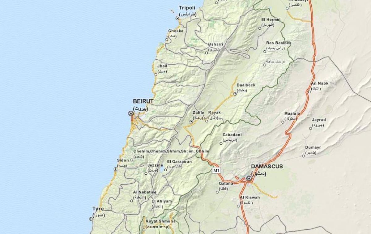 რუკა gps რუკა ლიბანის